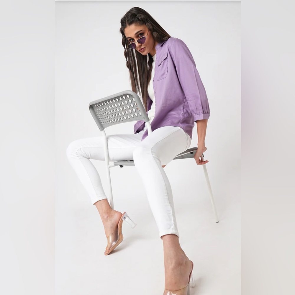 Elegant White High Rise Jeans for Women